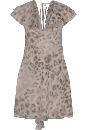 ROTATE Femme, Robes, Gris, Taille: 40 FR Mini-robe à volants en mousseline