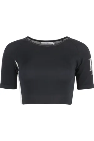 Rhude Femme, Tops, Noir, Taille: 42 FR Crop-top à Logo en Couleurs Contrastées