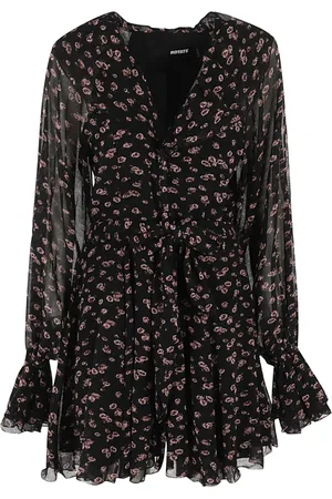 ROTATE Femme, Robes, Noir, Taille: 38 FR Mini-robe froissée