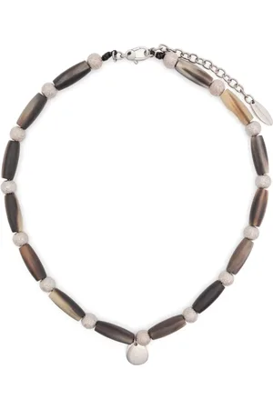 Brunello Cucinelli Femme, Accessoires, Gris, Taille: ONE Size Collier Pendentif Argent Scintillant