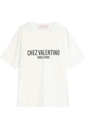 VALENTINO GARAVANI Femme, Tops, Blanc, Taille: 40 FR T-shirt Décontracté en Coton Noir