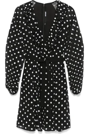 ROTATE Femme, Robes, Noir, Taille: 38 FR Mini Robe Noire à Manches Bouffantes