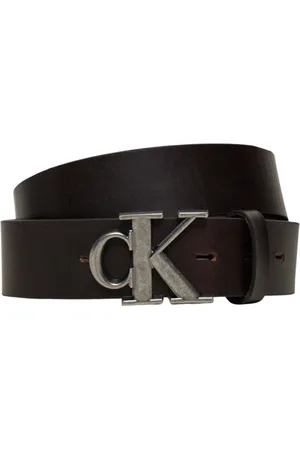 Calvin Klein Homme, Accessoires, Brun, Taille: 95 CM Ceinture Classique en Cuir avec Boucle