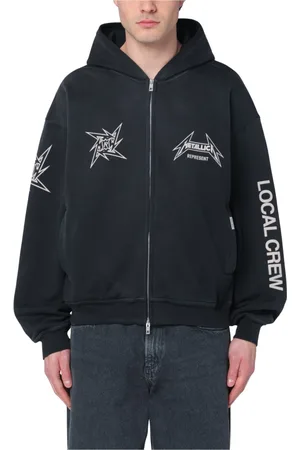 Represent Homme, Sweatshirts et sweats à capuche, Noir, Taille: L Gilet Zippé en Maille