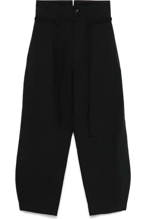 BARENA Femme, Pantalons, Noir, Taille: 32 FR Pantalon Noir avec Boutons à la Taille