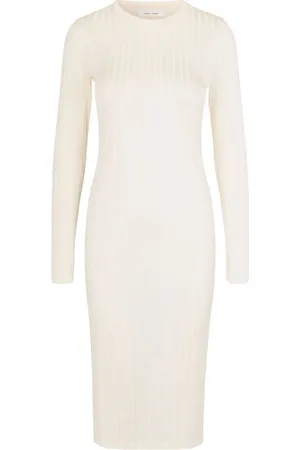 Samsøe Samsøe Femme, Robes, Blanc, Taille: 36 FR Robe Midi en Jersey