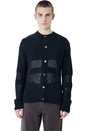OUR LEGACY Homme, Pulls, Noir, Taille: M Cardigan en Tricot Contrasté Boutonné Pull