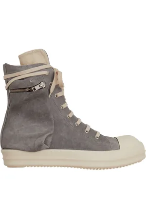 Rick Owens Homme, Chaussures, Gris, Taille: 45 EU Baskets Montante Cargo en Denim