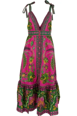 Farm Rio Femme, Robes, Multicolore, Taille: 38 FR Robe sans manches à imprimé floral Ana Tapestry