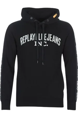 Replay Homme, Sweatshirts et sweats à capuche, Noir, Taille: M Sweat à capuche Bande Noire