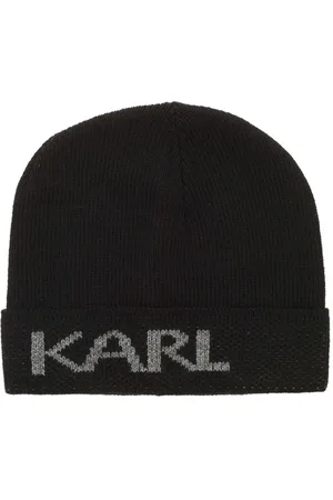 Karl Lagerfeld Homme, Accessoires, Noir, Taille: M Bonnet Noir avec Logo Inlay