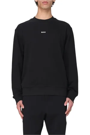 HUGO BOSS Homme, Sweatshirts et sweats à capuche, Noir, Taille: S Pull chaud en polaire à col rond