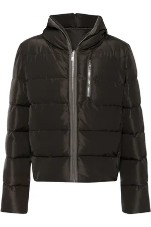 Rick Owens Homme, Vestes, Gris, Taille: L Doudoune Grise à Capuche