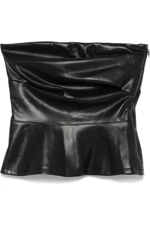 ROTATE Femme, Tops, Noir, Taille: 38 FR Haut Drapé Sans Bretelles