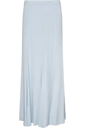 Twin-Set Femme, Jupes, Bleu, Taille: 36 FR Jupe en Satin Bleu avec Panneaux Verticaux