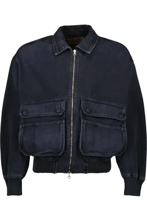 Diesel Femme, Vestes, Noir, Taille: 42 FR Veste Bomber Courte en Jean