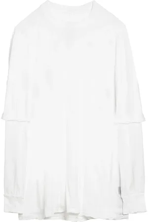 Rick Owens Homme, Tops, Blanc, Taille: L T-Shirt à Manches Courtes et Col Rond