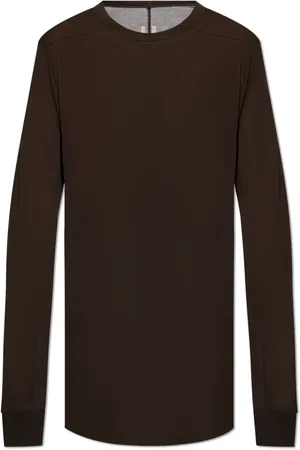 Rick Owens Homme, Tops, Brun, Taille: M T-Shirt à Manches Longues Level
