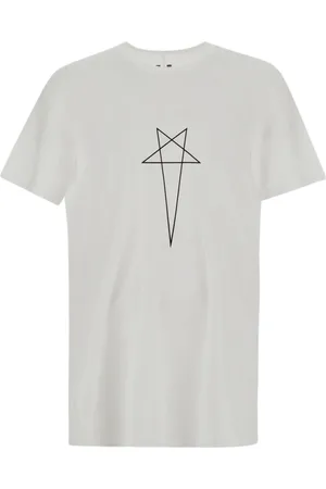 Rick Owens Homme, Tops, Blanc, Taille: S T-Shirt Level, Coupe Classique