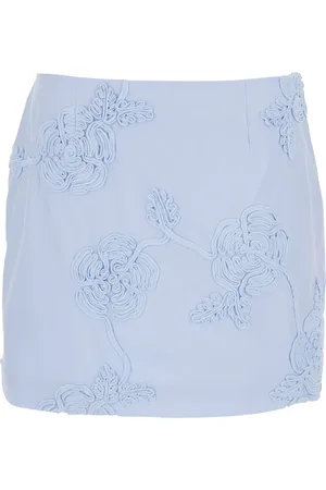 ROTATE Femme, Jupes, Bleu, Taille: 40 FR Mini-jupe fleurie