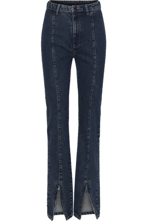 ROTATE Femme, Jeans, Bleu, Taille: 42 FR Jean Évasé Disco Taille Haute avec Zips aux Chevilles