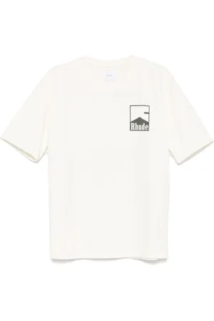 Rhude Homme, Tops, Blanc, Taille: S T-shirt à Manches Courtes et Col Rond