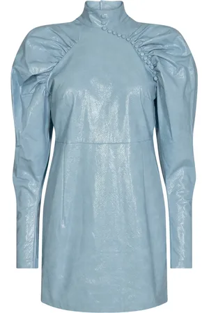 ROTATE Femme, Robes, Bleu, Taille: 40 FR Robe Kim à Manches Bouffantes