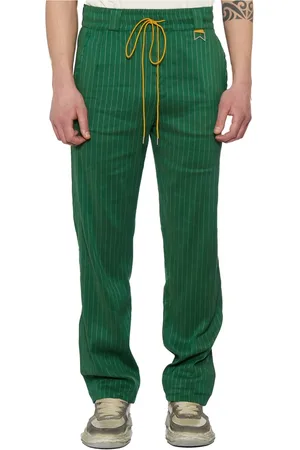 Rhude Homme, Pantalons, Vert, Taille: L Pantalon en mélange de lin