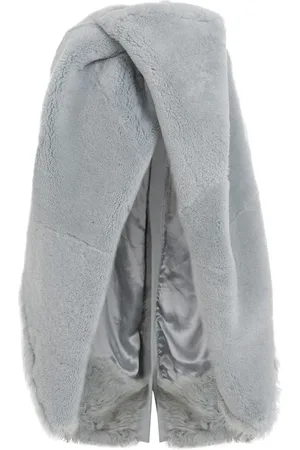Rick Owens Femme, Vestes, Bleu, Taille: 36 FR Cape en Shearling Bleu