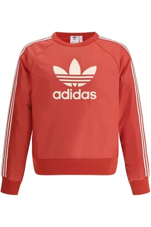 adidas Homme, Sweatshirts et sweats à capuche, Rouge, Taille: S Sweat à Col Rond Côtelé avec Poche Kangourou