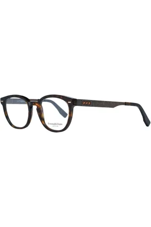 Ermenegildo Zegna Homme, Accessoires, Brun, Taille: ONE Size Montures Optiques Rondes Marron pour Homme
