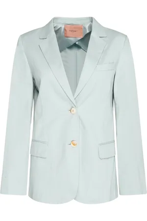 Twin-Set Femme, Vestes, Bleu, Taille: 38 FR Blazer Lin Agave Slim Fit