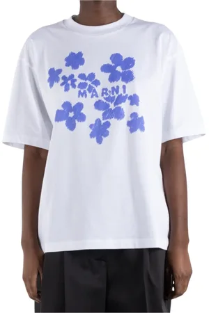 Marni Femme, Tops, Blanc, Taille: 36 FR T-shirt en Coton Blanc