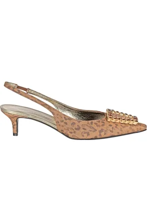 ROBERTO FESTA Femme, Chaussures, Rose, Taille: 40 EU Escarpins Slingback en denim léopard avec strass