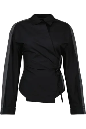 Diesel Femme, Blouses et Chemises, Noir, Taille: 38 FR Chemise noire col en V C-Delphi-Den
