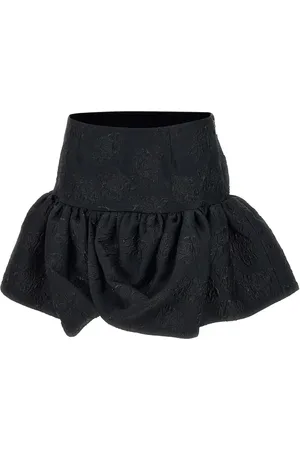 ROTATE Femme, Jupes, Noir, Taille: 40 FR Mini-jupe Jacquard avec Broderie Florale