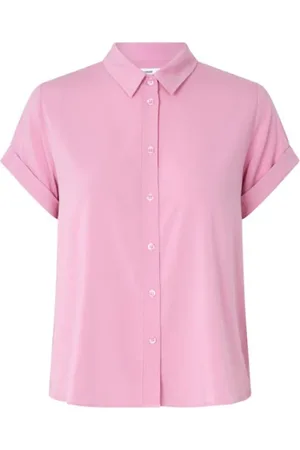 Samsøe Samsøe Femme, Blouses et Chemises, Rose, Taille: 40 FR Chemise Classique en Coton