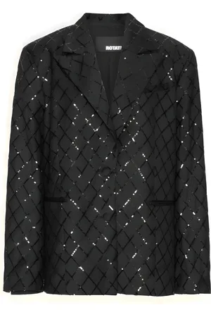 ROTATE Femme, Vestes, Noir, Taille: 38 FR Veste Carrée Oversize Noire