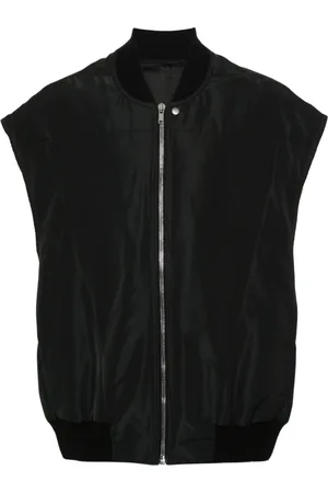 Rick Owens Homme, Vestes, Noir, Taille: XL Veste Aviateur Noire Décontractée en Polyester