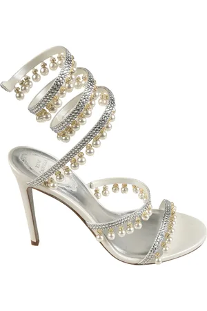 RENE CAOVILLA Femme, Chaussures, Gris, Taille: 37 1/2 EU Sandales Élégantes pour Femmes