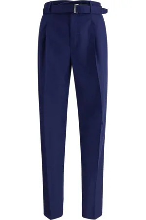 BRIONI Homme, Pantalons, Bleu, Taille: S Pantalon plissé avec ceinture ajustable