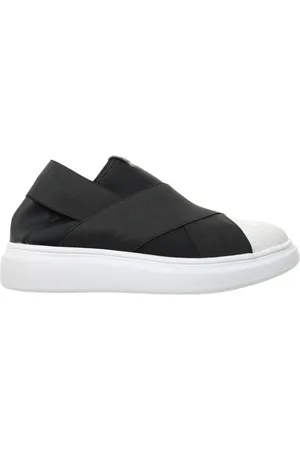 FESSURA Femme, Chaussures, Noir, Taille: 39 EU Baskets en Tissu Noir Bandes Élastiques Détails en Daim
