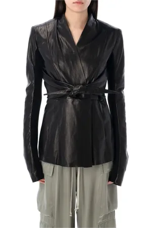Rick Owens Femme, Vestes, Noir, Taille: 38 FR Ls Strutter Leather Jacket