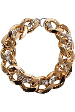 GIANLUCA CAPANNOLO Femme, Accessoires, Jaune, Taille: ONE Size Collier à Chaîne en Cristal avec Plaque Logo