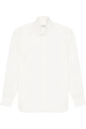 LANEUS Homme, Chemises, Blanc, Taille: L Chemise Blanche Crème à Boutons