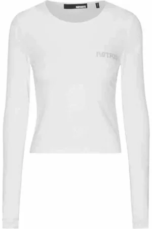 ROTATE Femme, Tops, Blanc, Taille: 42 FR T-shirt à Manches Longues Logo