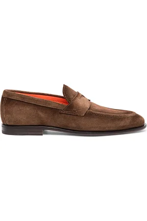 santoni Homme, Chaussures, Brun, Taille: 42 1/2 EU Mocassin en daim