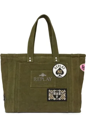 Replay Femme, Sacs, Vert, Taille: ONE Size Canvas Lavato Tote Bag