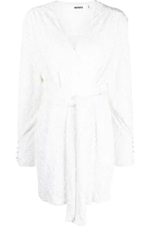 ROTATE Femme, Robes, Blanc, Taille: 38 FR Robe portefeuille