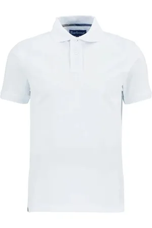Barbour Homme, Tops, Blanc, Taille: XL Polo en coton blanc Coupe ajustée